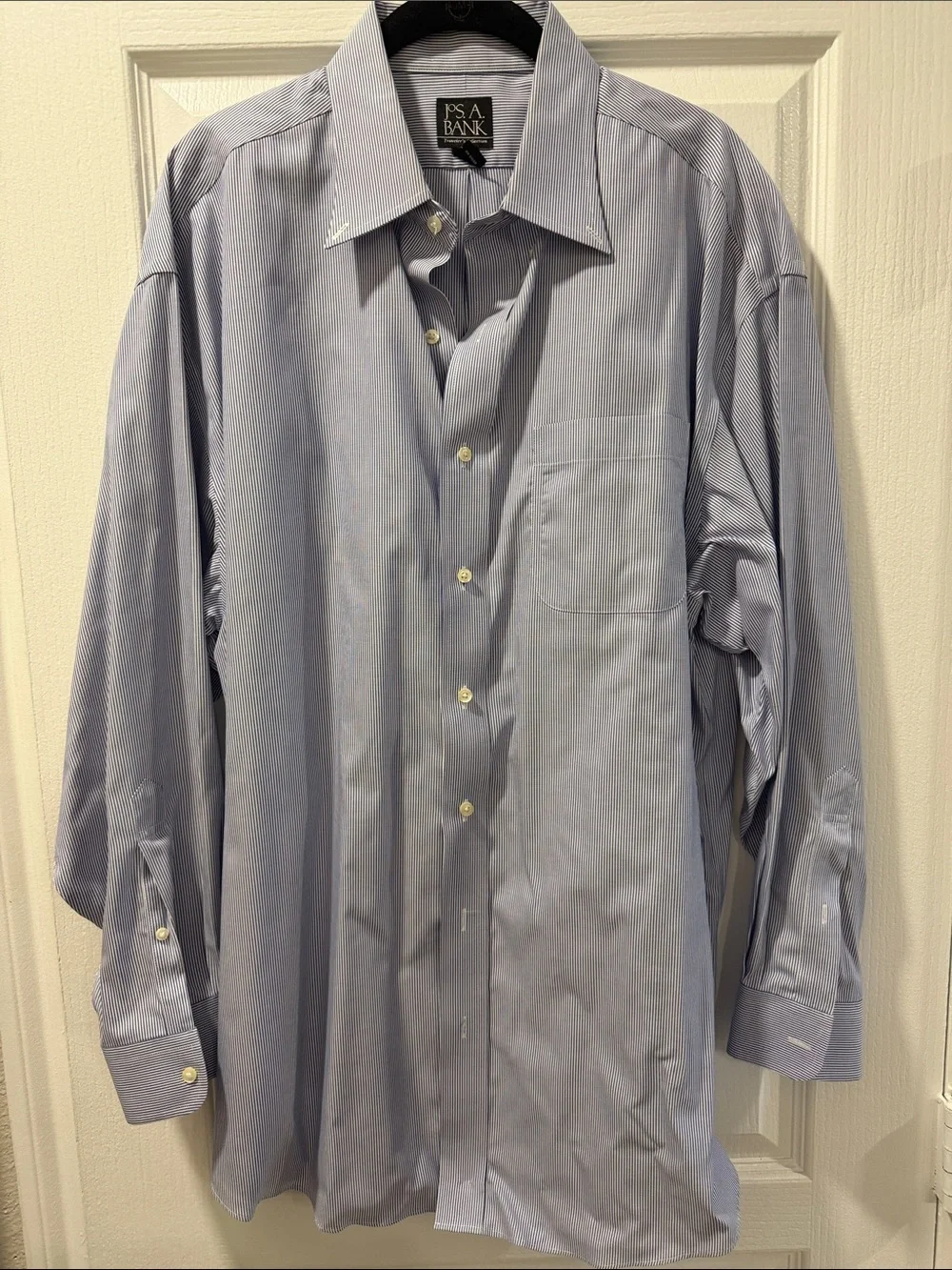 Jos. A. Bank Light Blue Pinstripe Dress Shirt - Men's 17 1/2-34